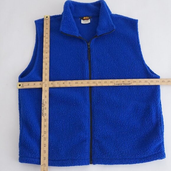 REI Blue Teddy Bear Fleece Outdoor Hiking Performance Wear Zip Up Sweater Vest L - Picture 4 of 9